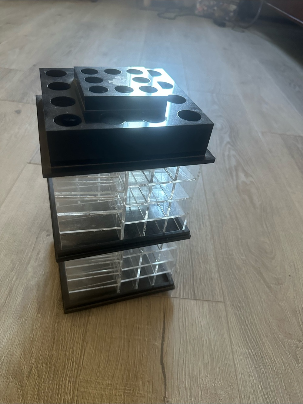 Lady Moss Lipstick tower. Fits 116. Modular Black & Clear Makeup Organizer Tower